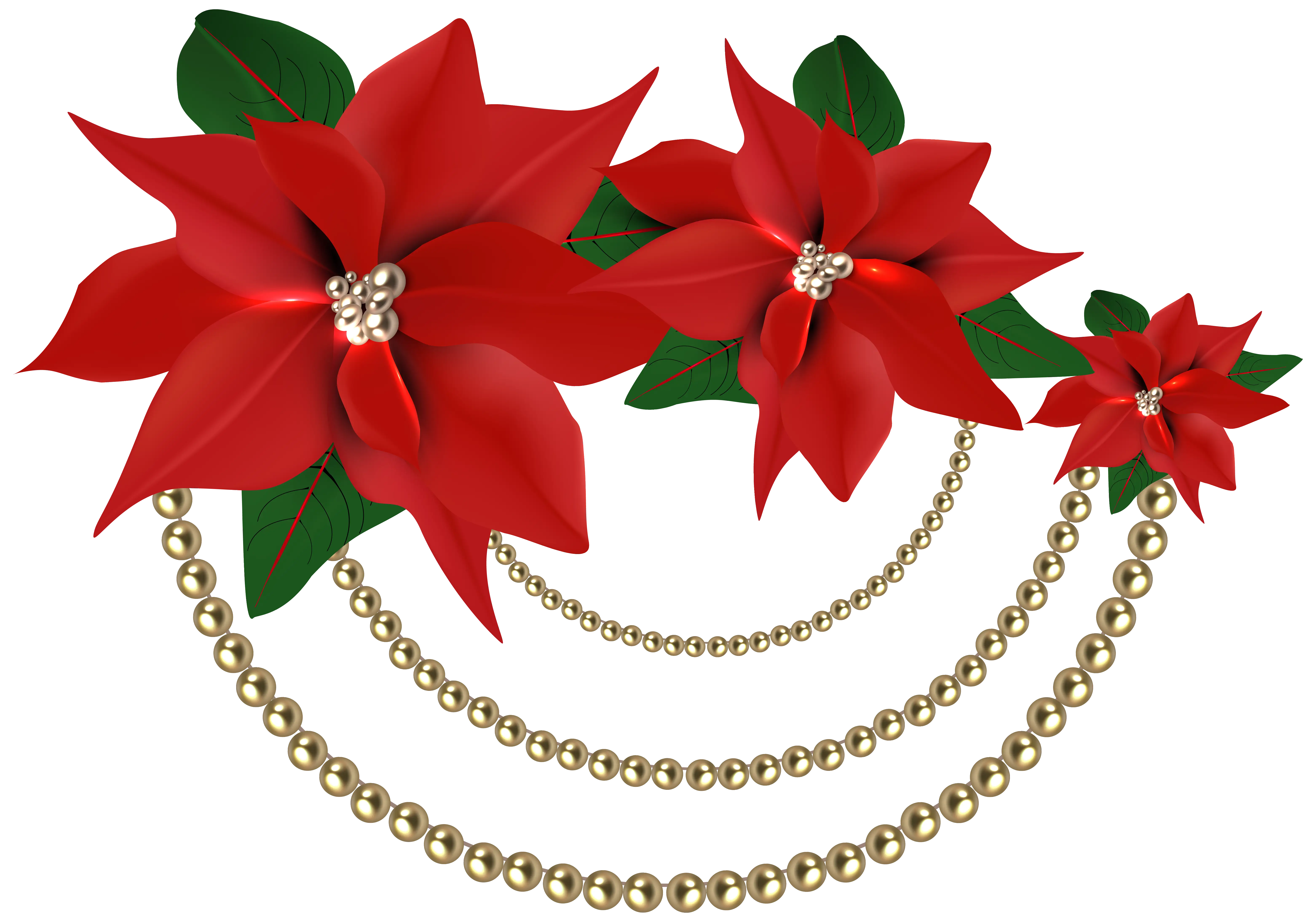 Poinsettia with Bead Garland