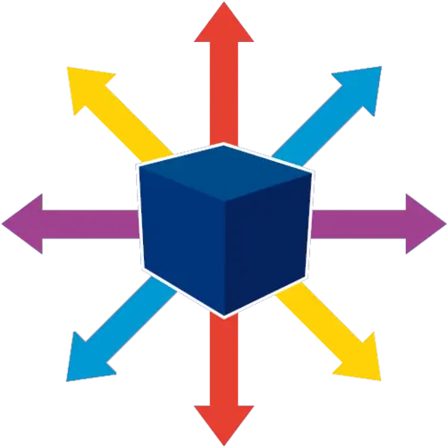 Multicolor Cube with Arrows Illustration