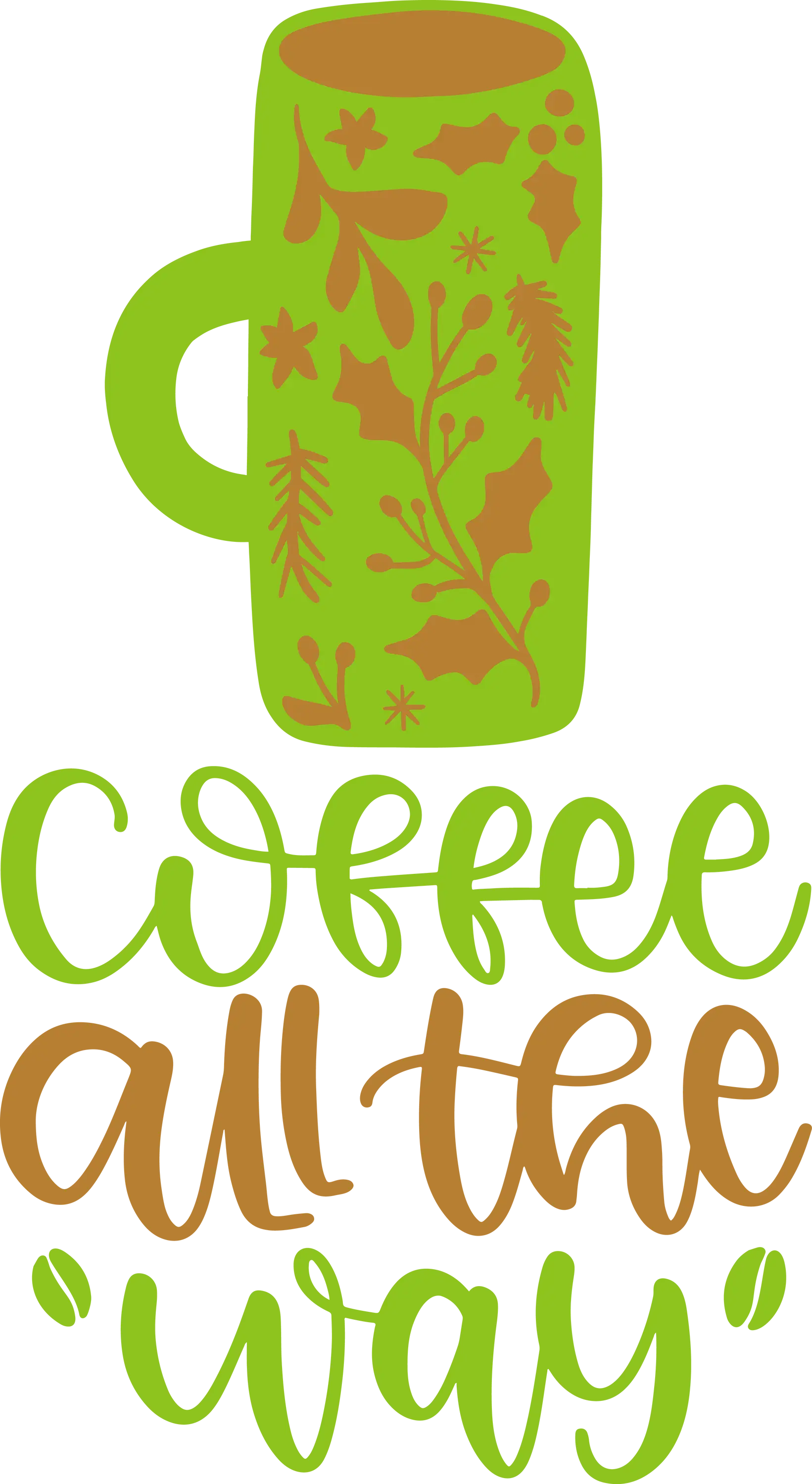 Festive Green Coffee Mug Illustration