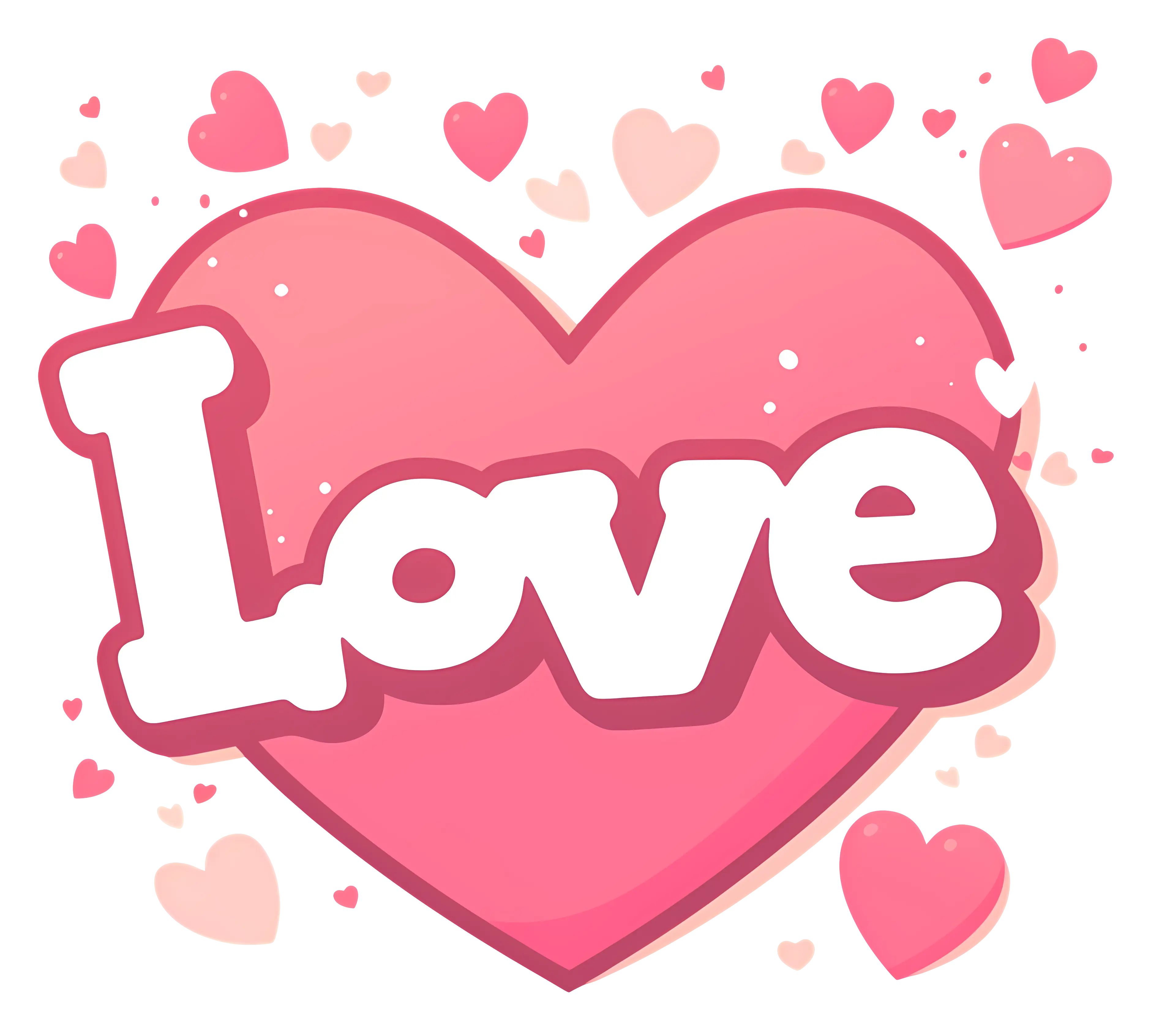 Love Heart Design with Pink Text