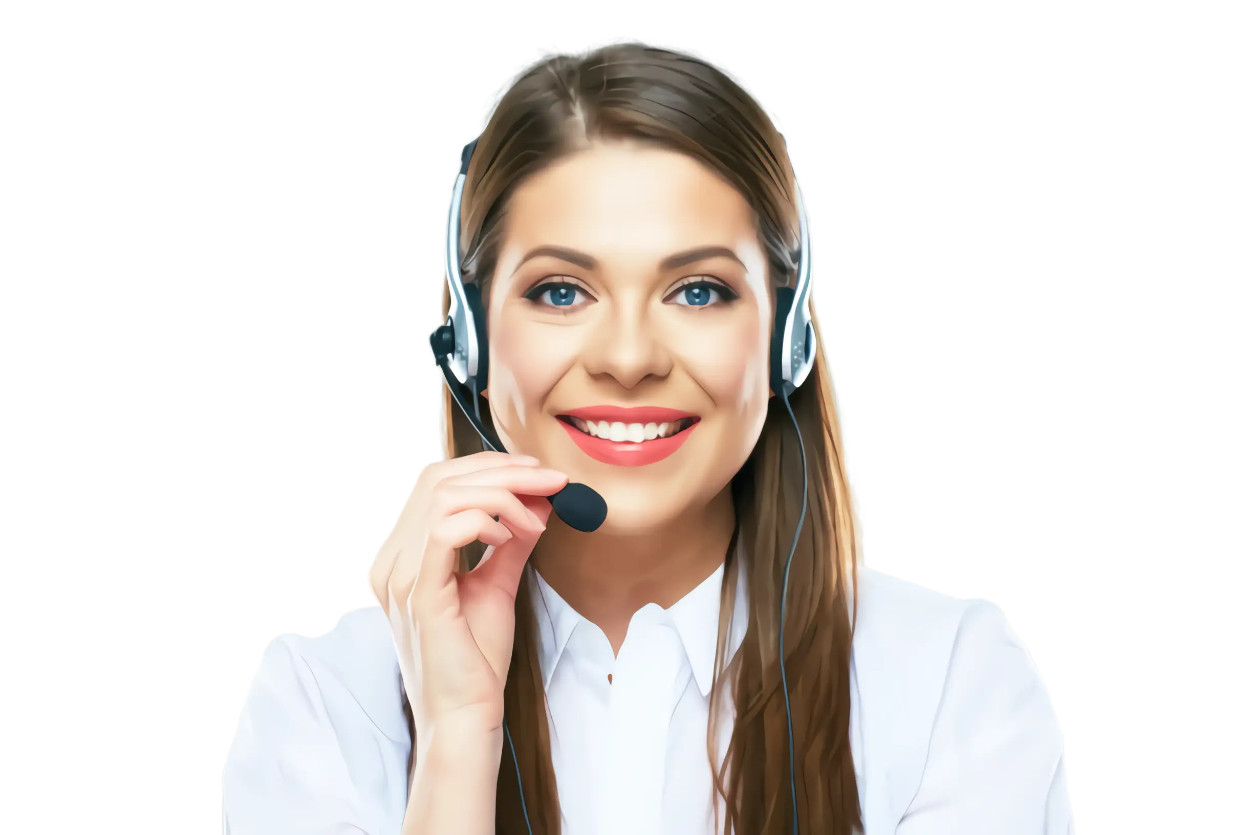 Smiling Woman with Headset Providing Customer Service
