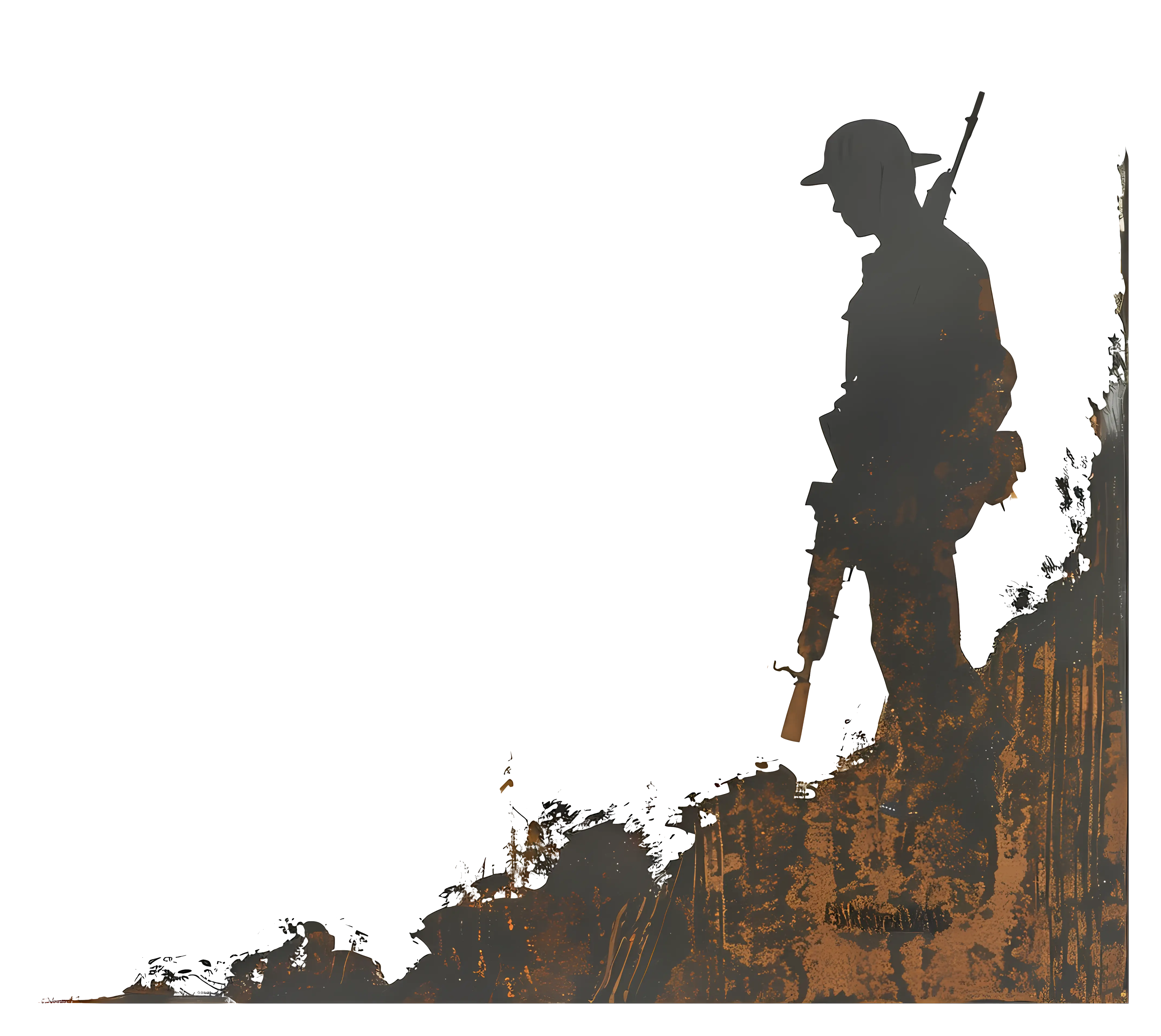 Soldier Silhouette with Rifle