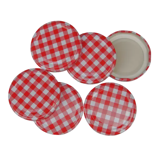 Red Gingham Jar Lids for Canning