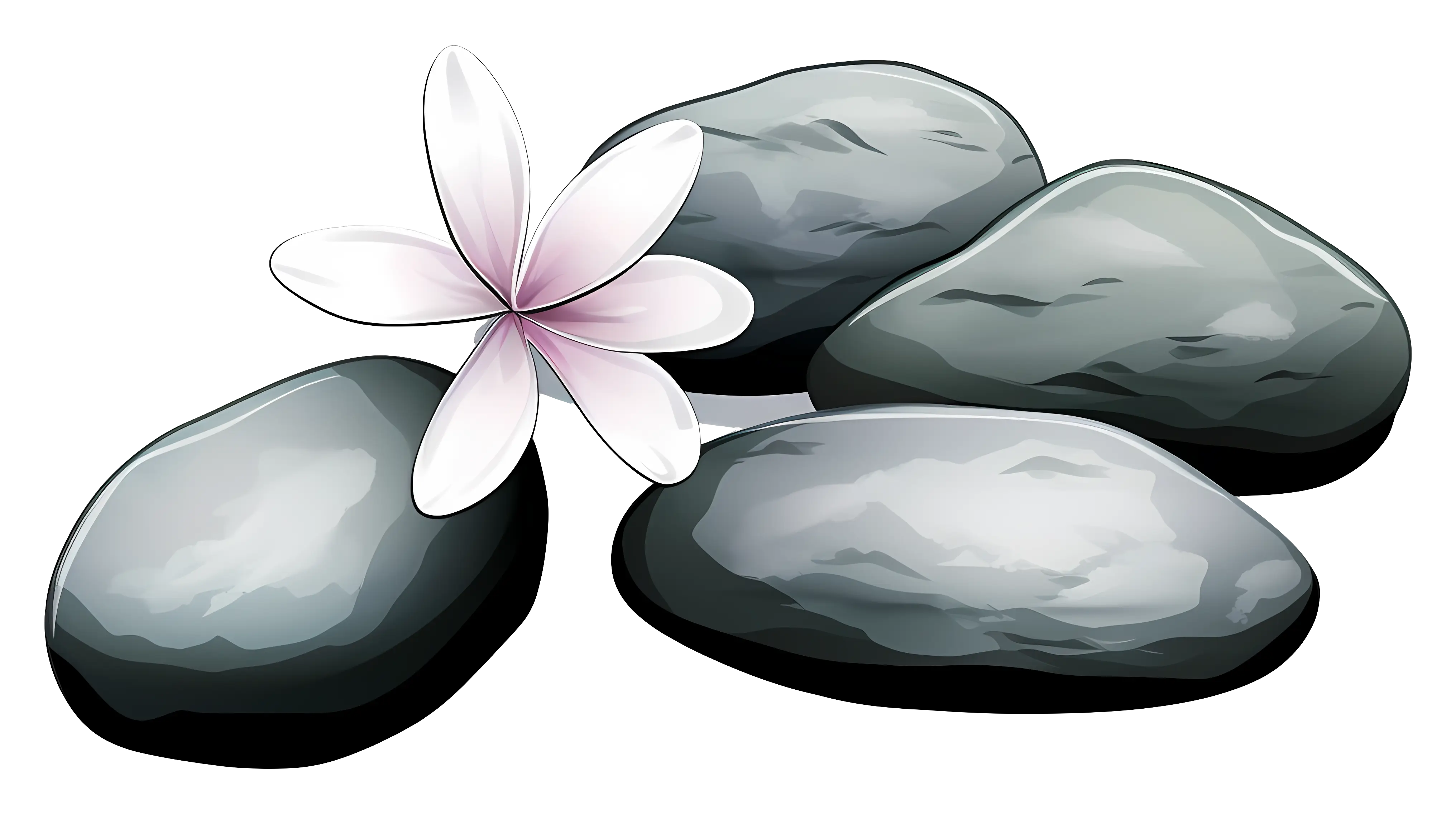 Gray Stones and Flower Arrangement