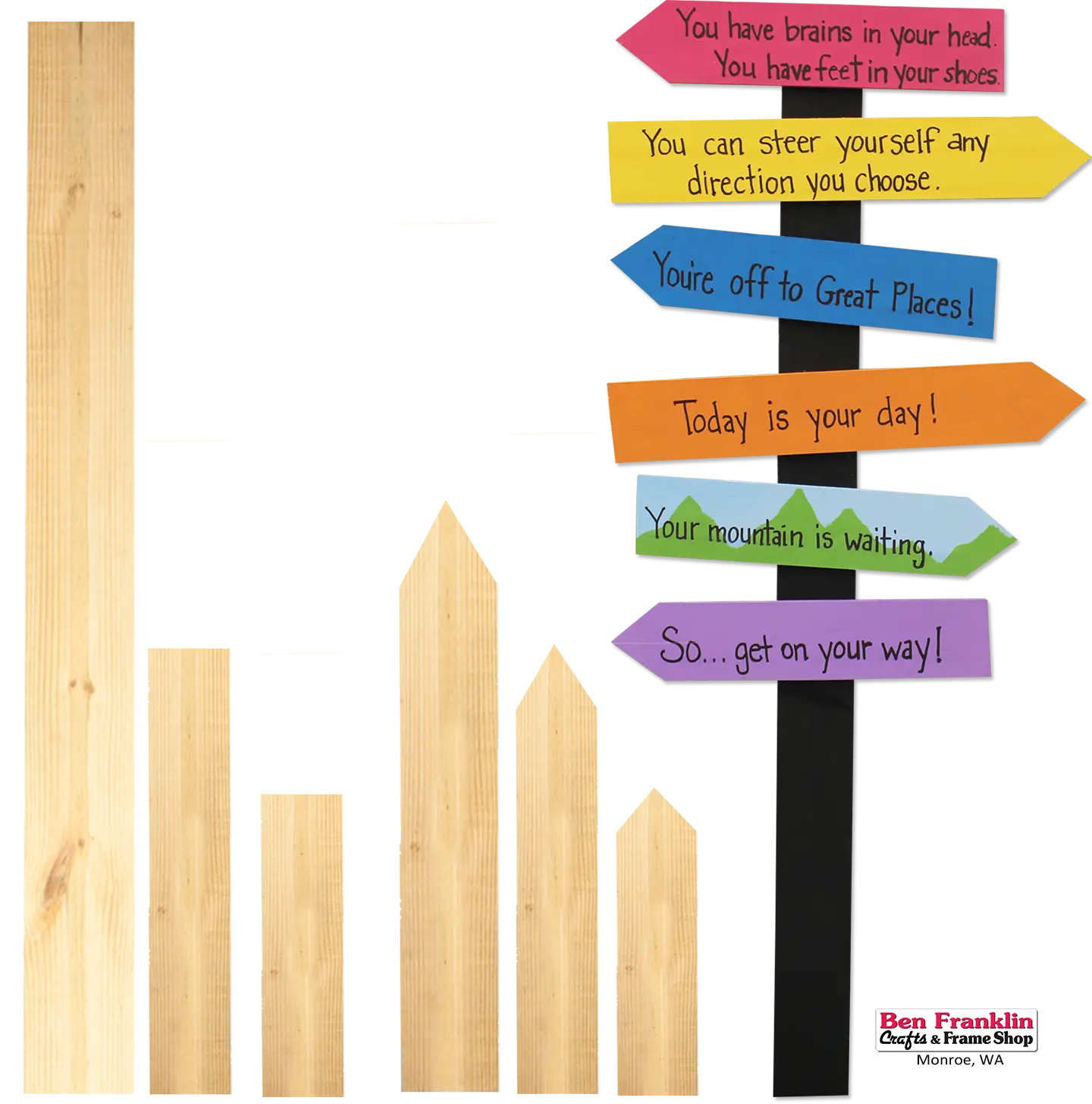 Colorful Wooden Direction Signs