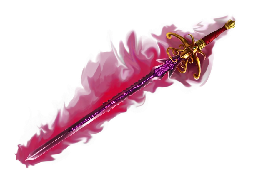 Magical Flaming Sword in Fantasy Style