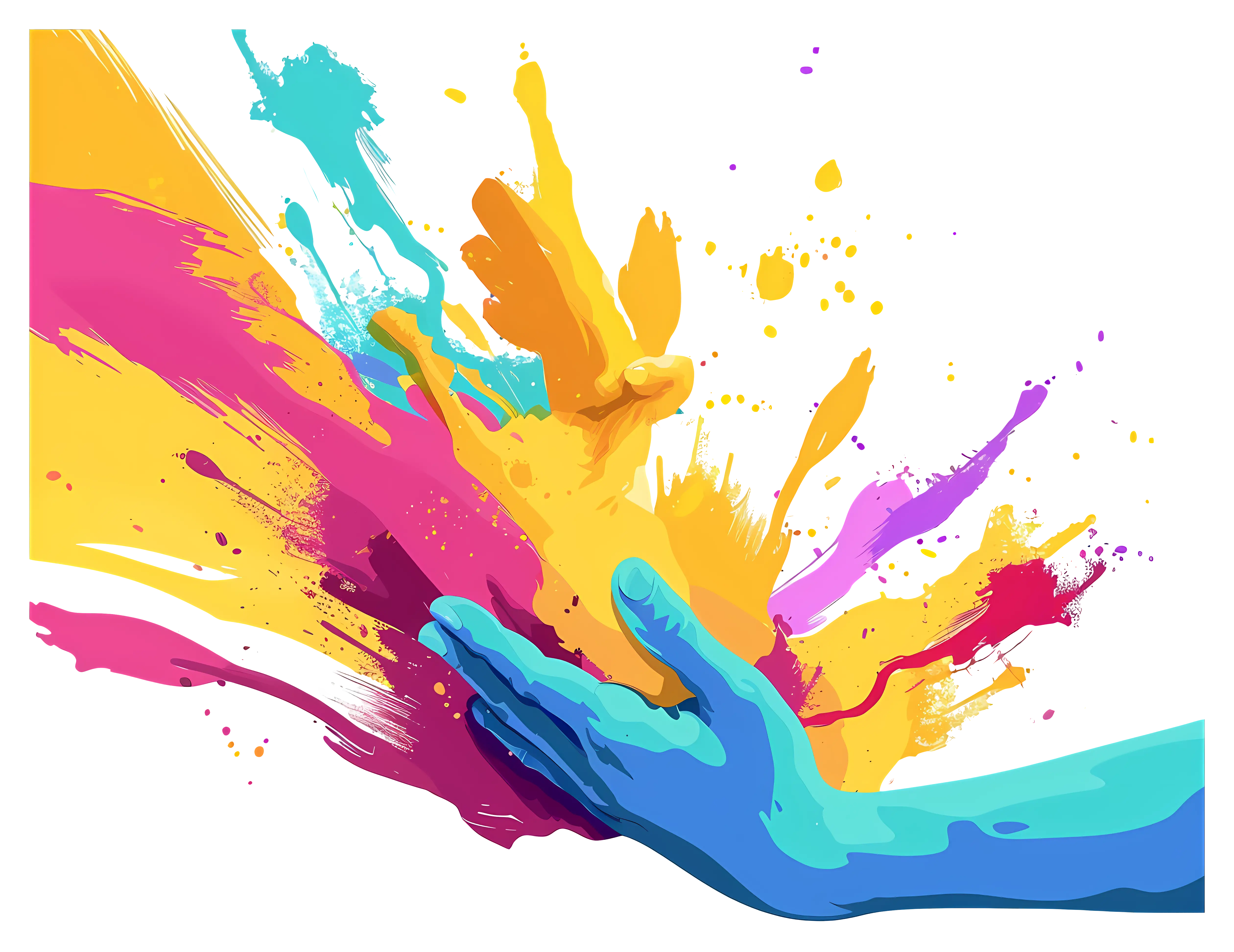 Colorful Hands with Paint Splash