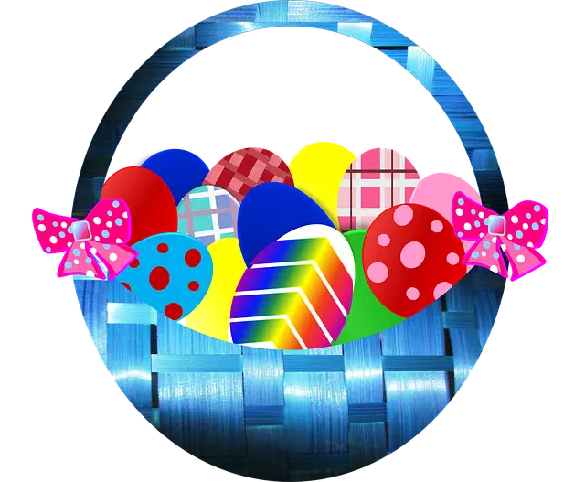 Colorful Easter Basket with Decorative Eggs