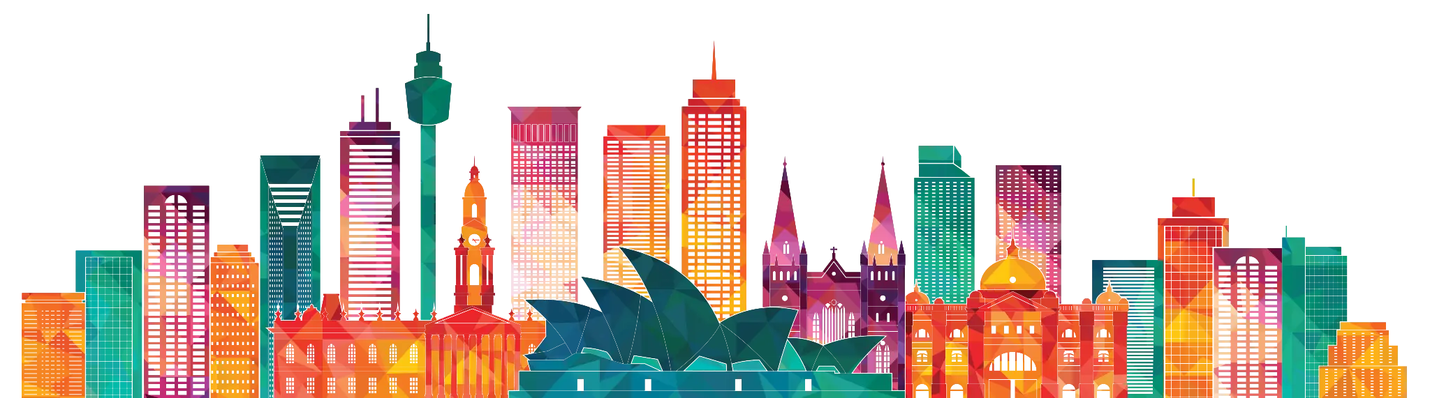 Colorful City Skyline Illustration
