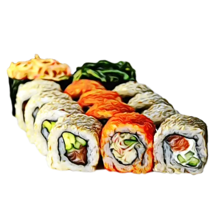 Assorted Sushi Rolls Illustration