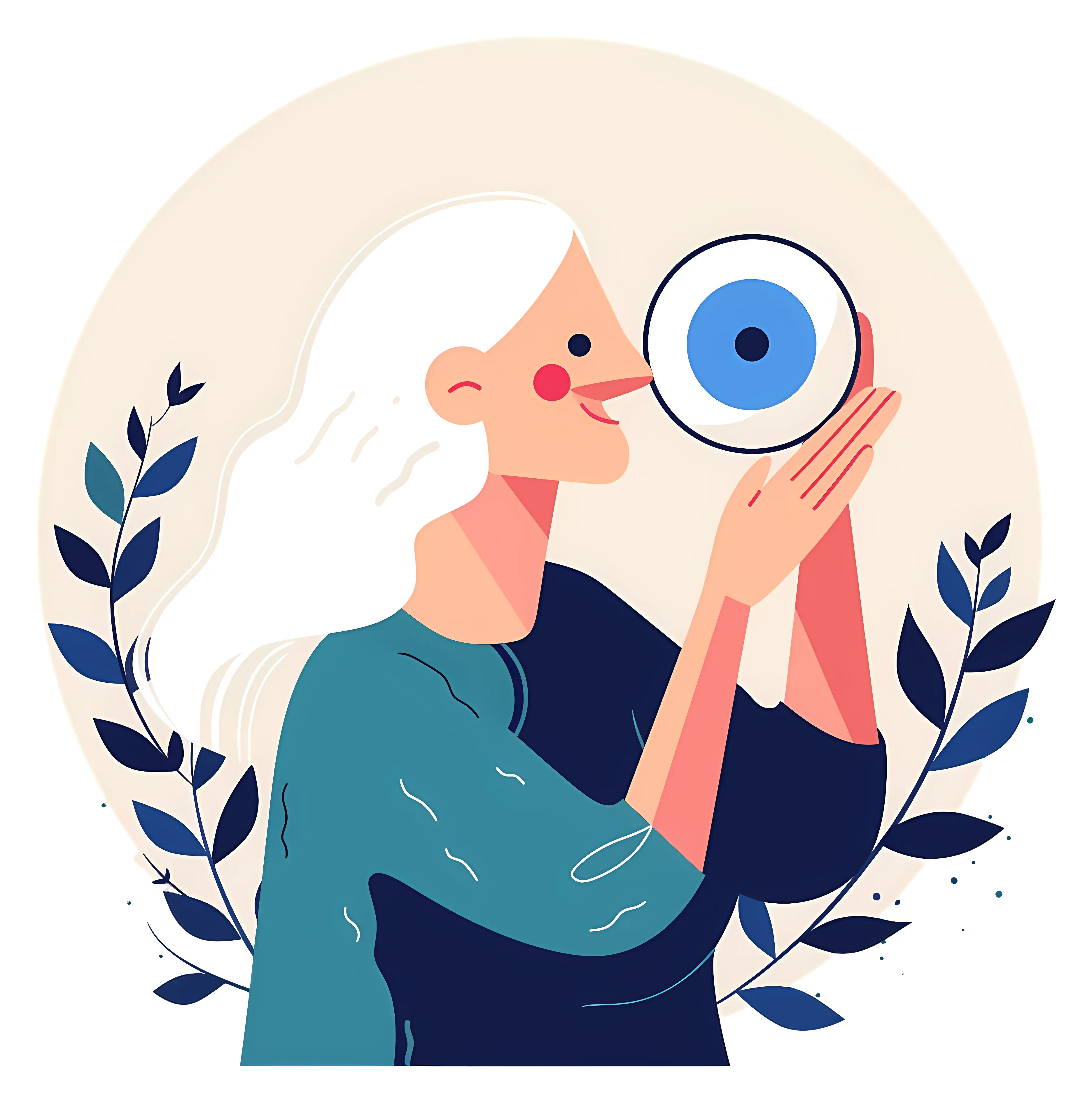 Woman Holding an Eye