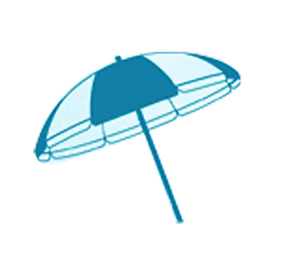 Blue Beach Umbrella Illustration
