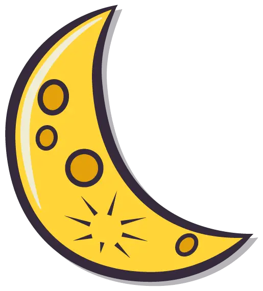 Crescent Moon Cartoon Illustration for Night Themes