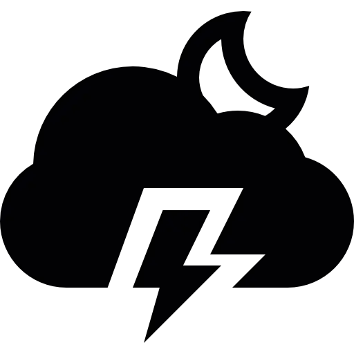 Storm Cloud Icon with Lightning Bolt