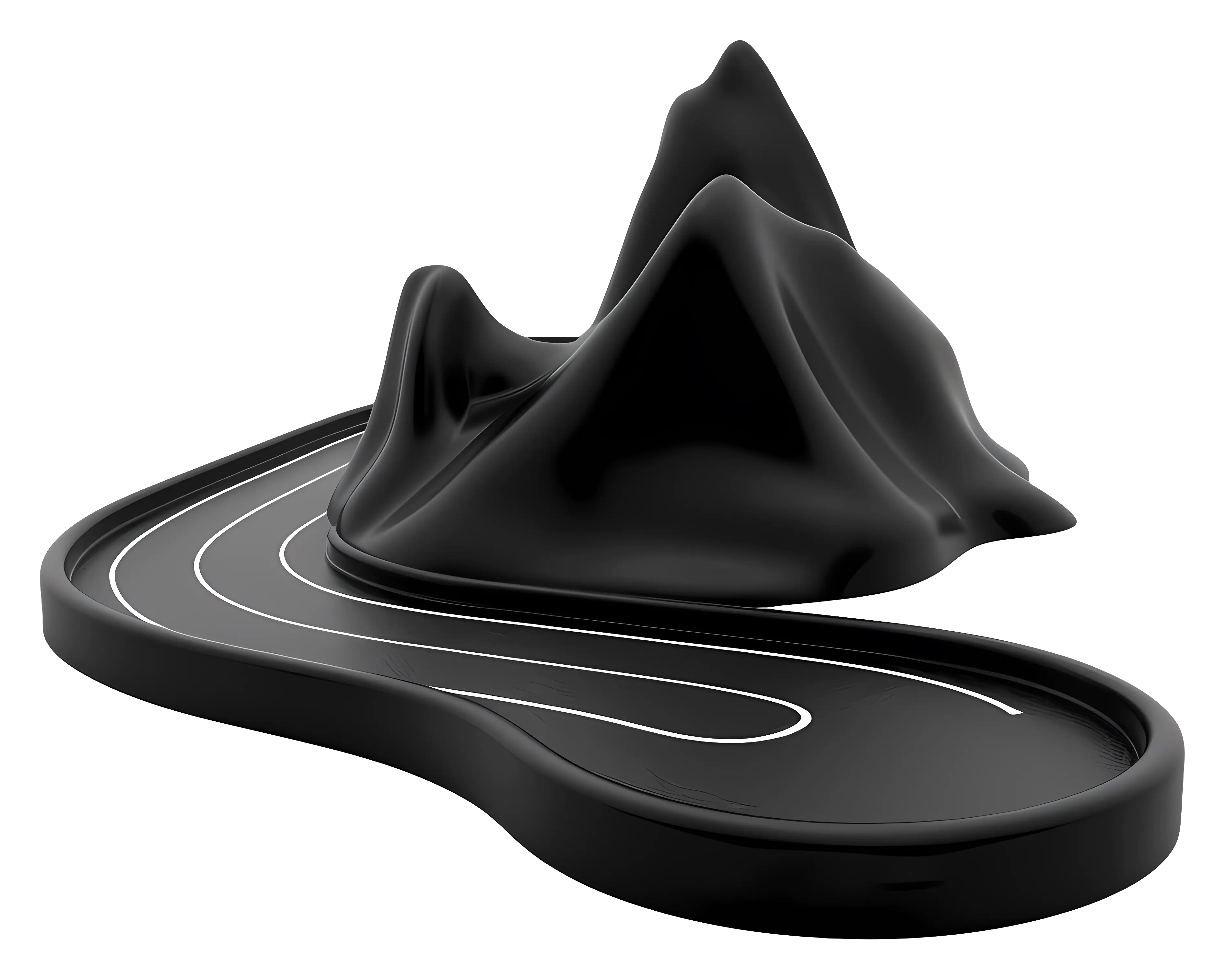 Abstract Black Mountain Sculpture