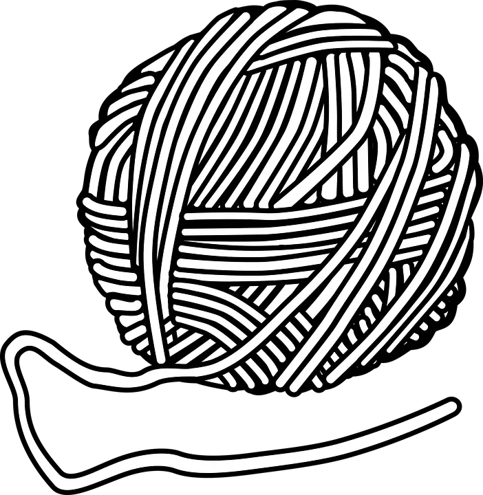 Black and White Yarn Ball
