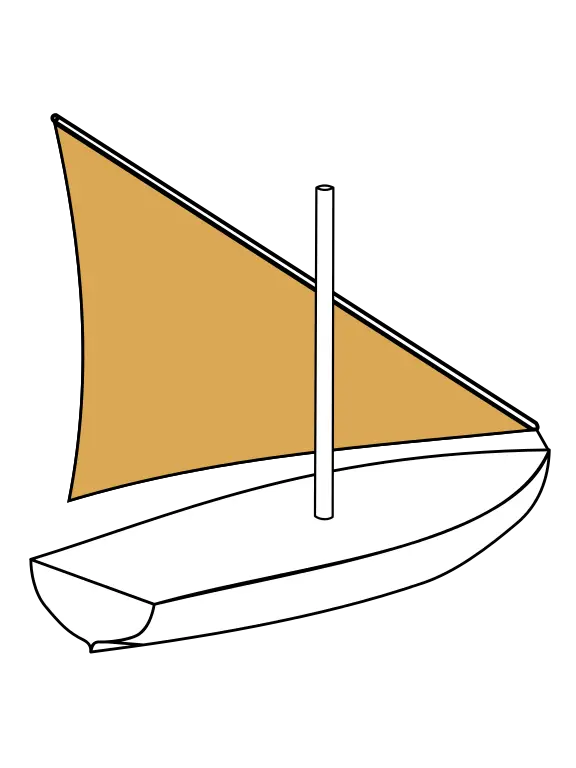 Sailboat Illustration with Yellow Sail