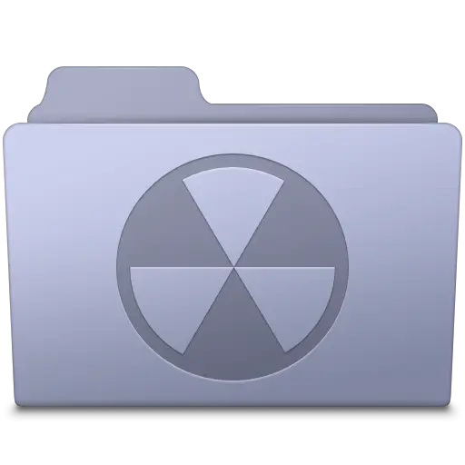 Gray Folder with Radiation Symbol