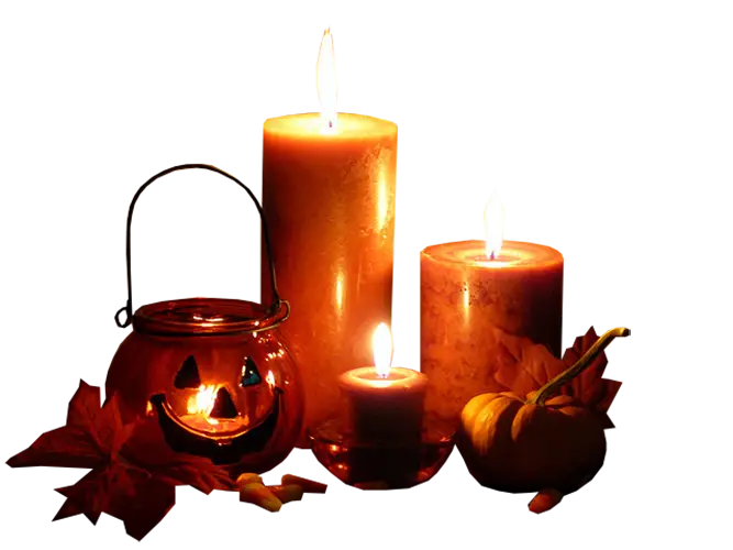 Halloween Candles and Pumpkin