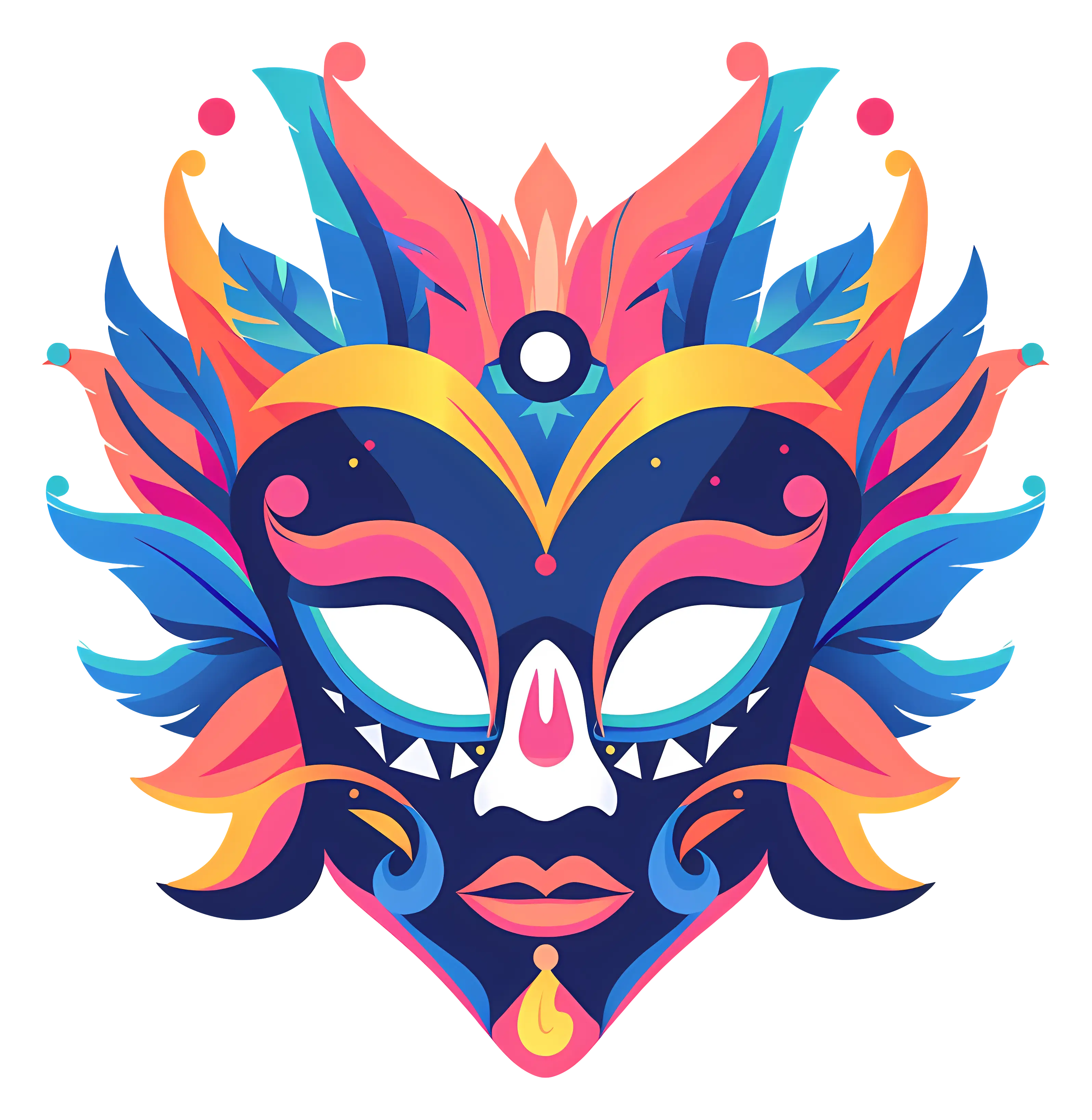 Colorful Carnival Mask with Ornate Details