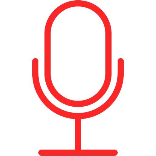 Red Microphone Icon for Audio Media