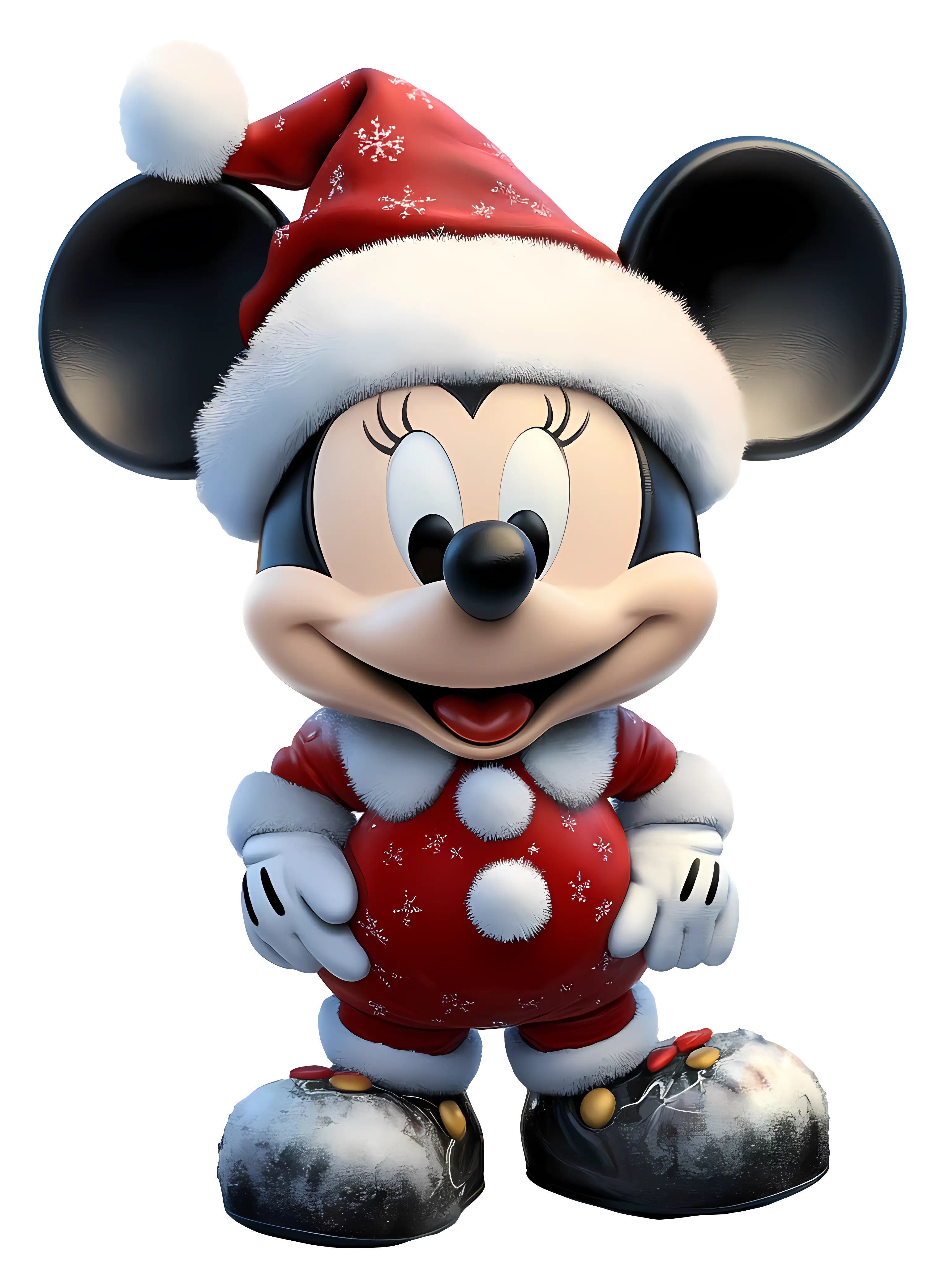 Cartoon Mouse in Santa Costume for Festive Fun