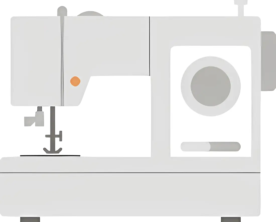 Stylized Gray Sewing Machine Illustration