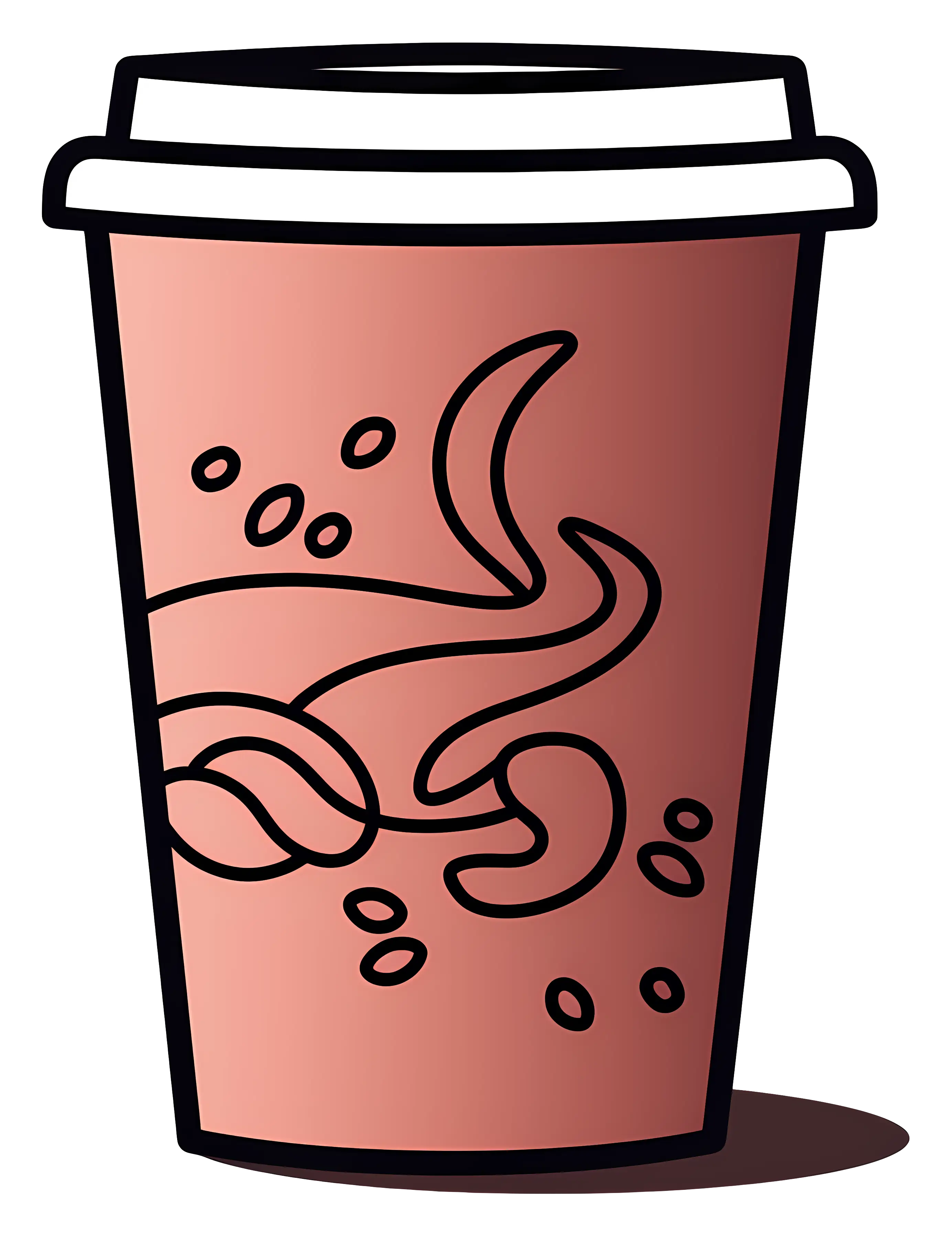 Artistic Coffee Cup with Whimsical Swirls