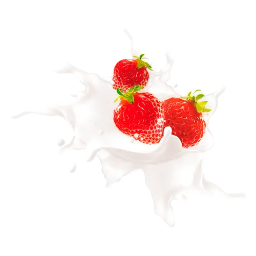 Fresh Strawberries in Milk Splash
