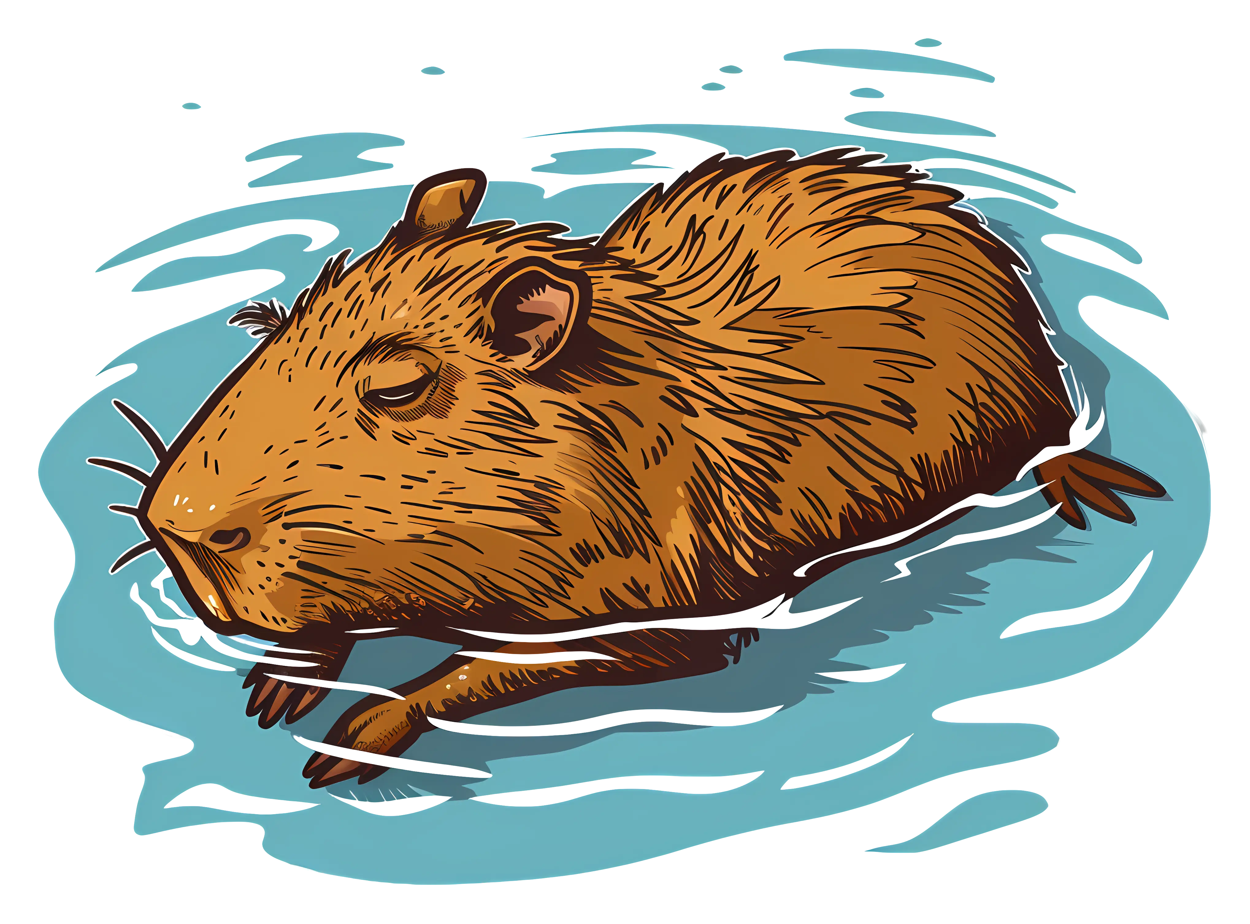 Capybara Swimming