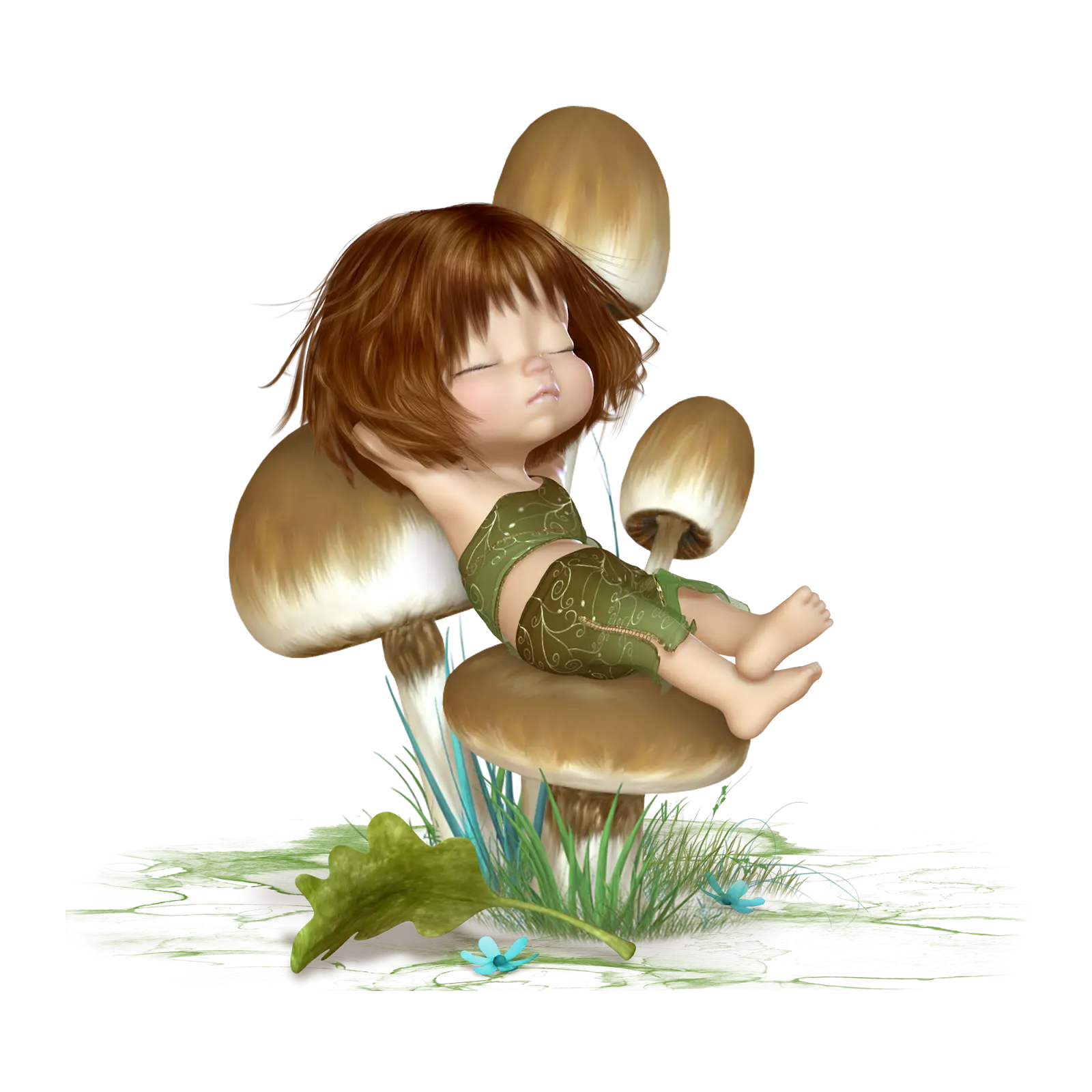 Sleeping Fairy on Mushroom
