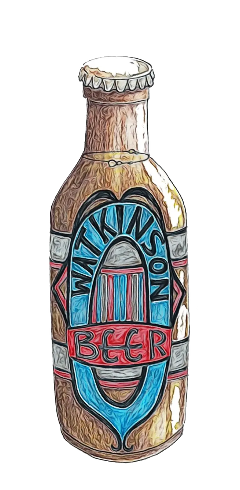 Artistic Beer Bottle with Label