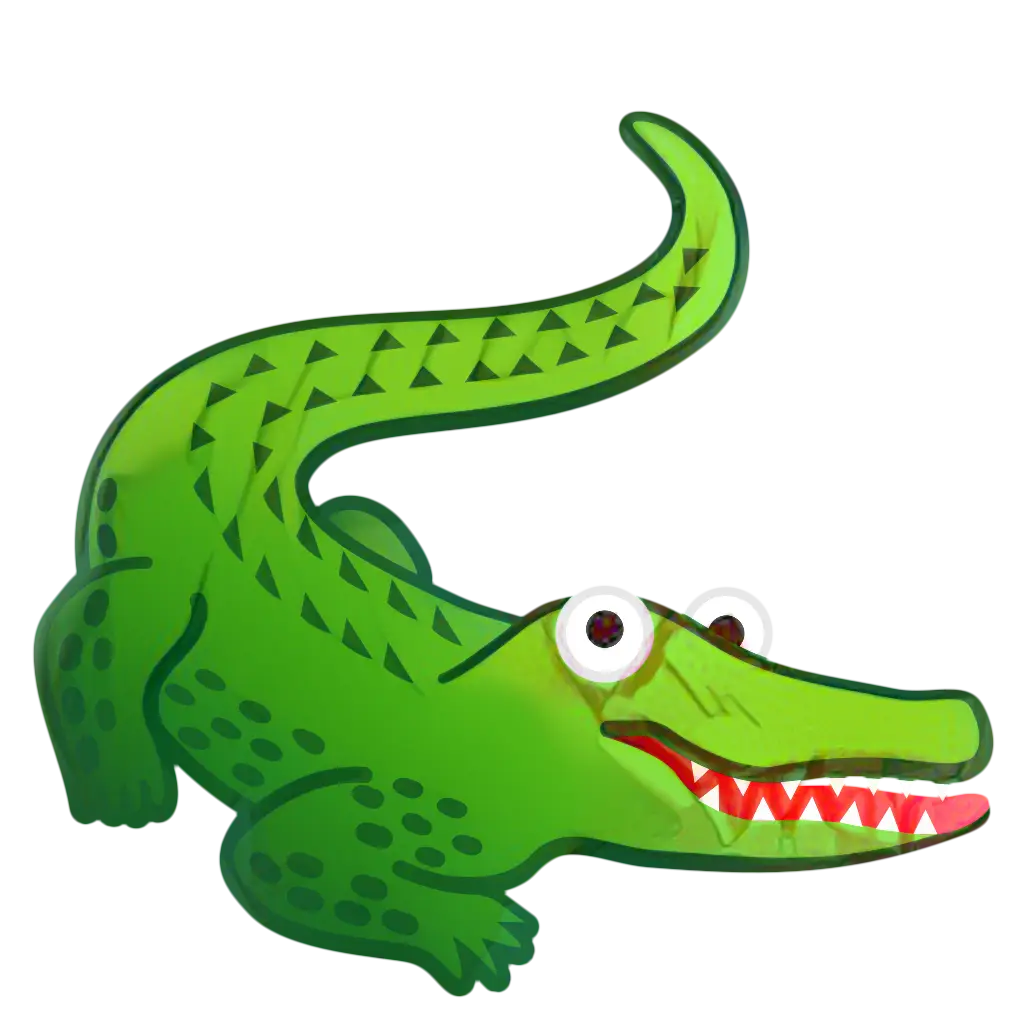 Green Cartoon Crocodile