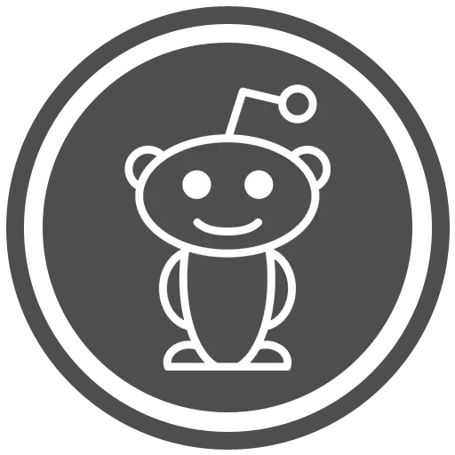 Reddit Logo in Gray Circle