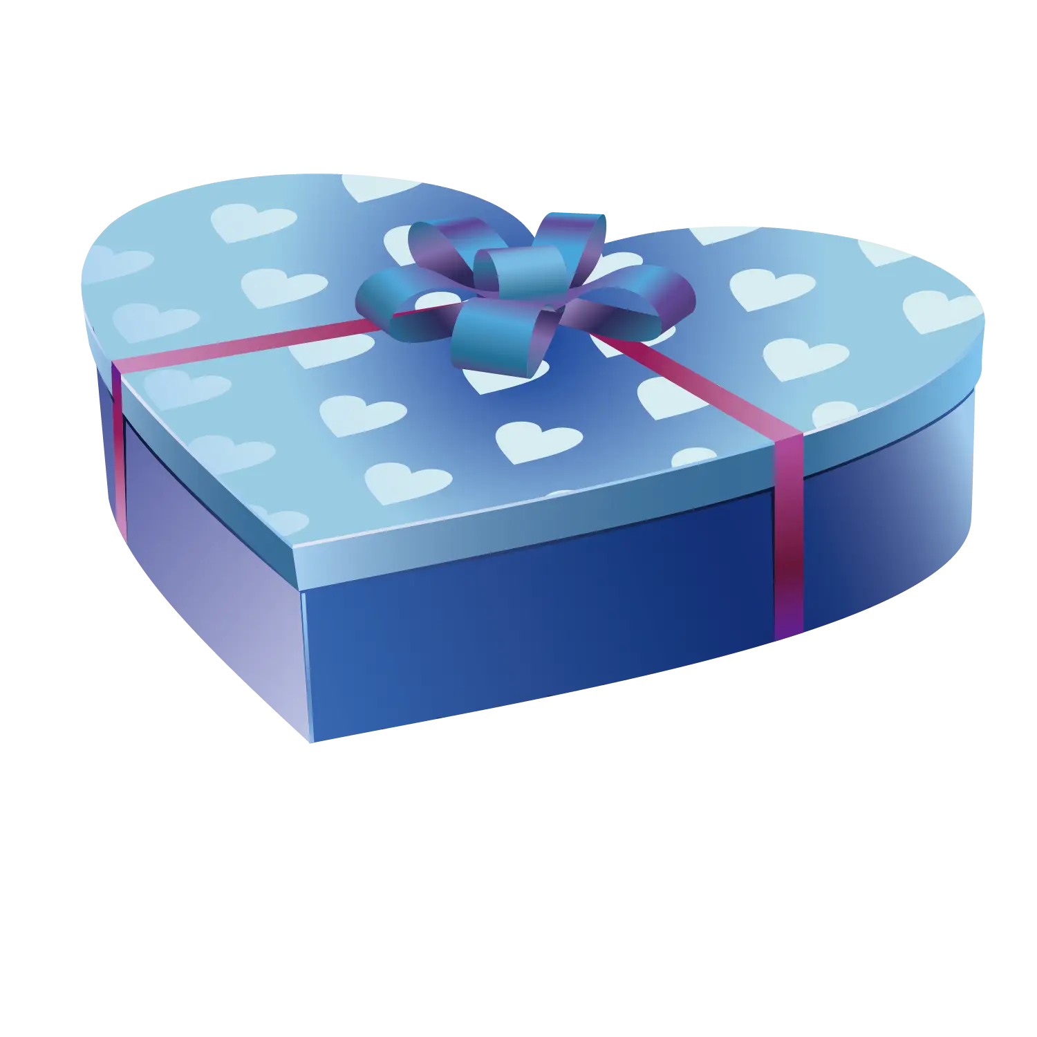 Heart-shaped Gift Box with Blue Ribbon