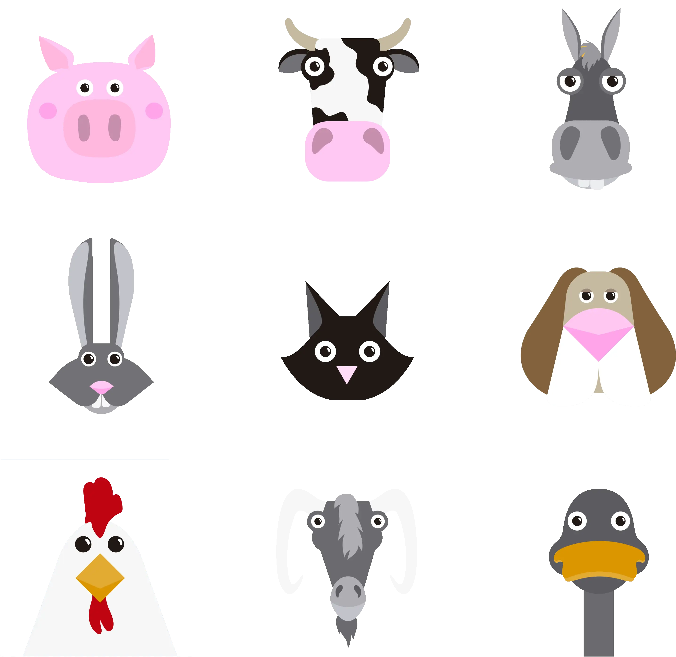 Cute Farm Animals Illustrations