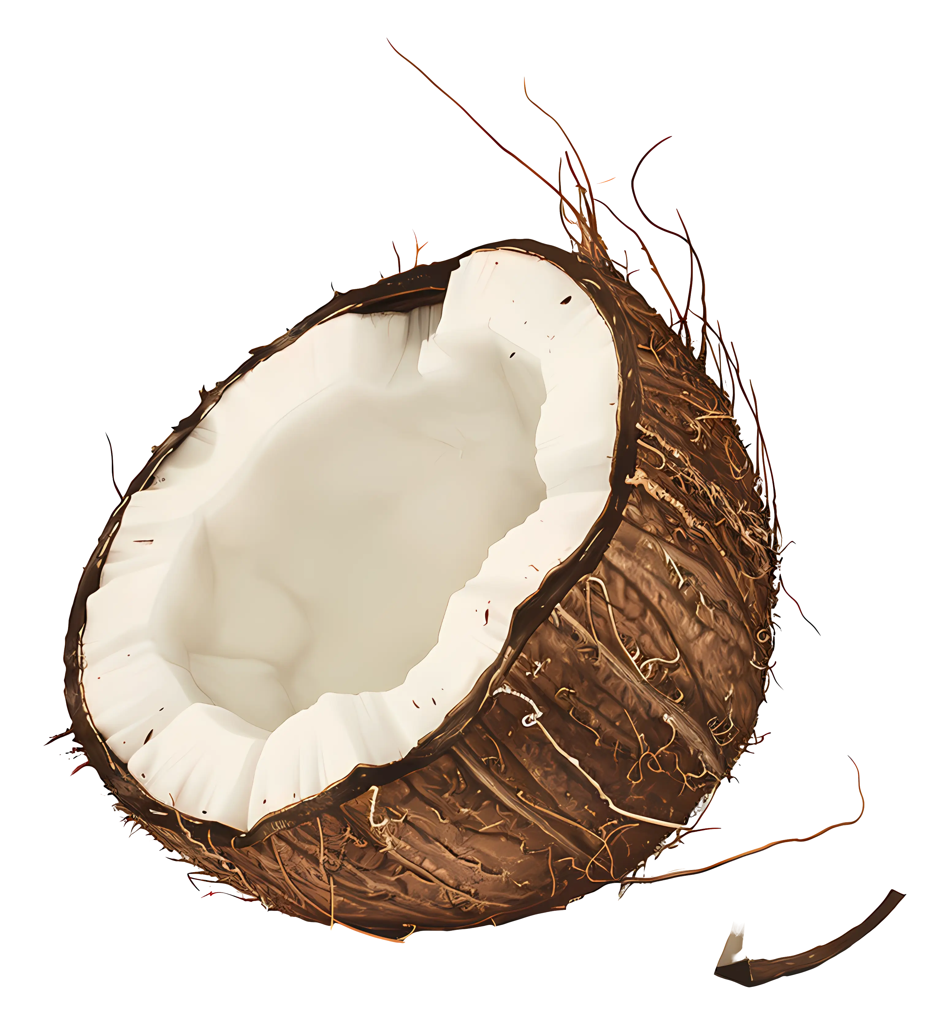 Half Open Coconut Illustration