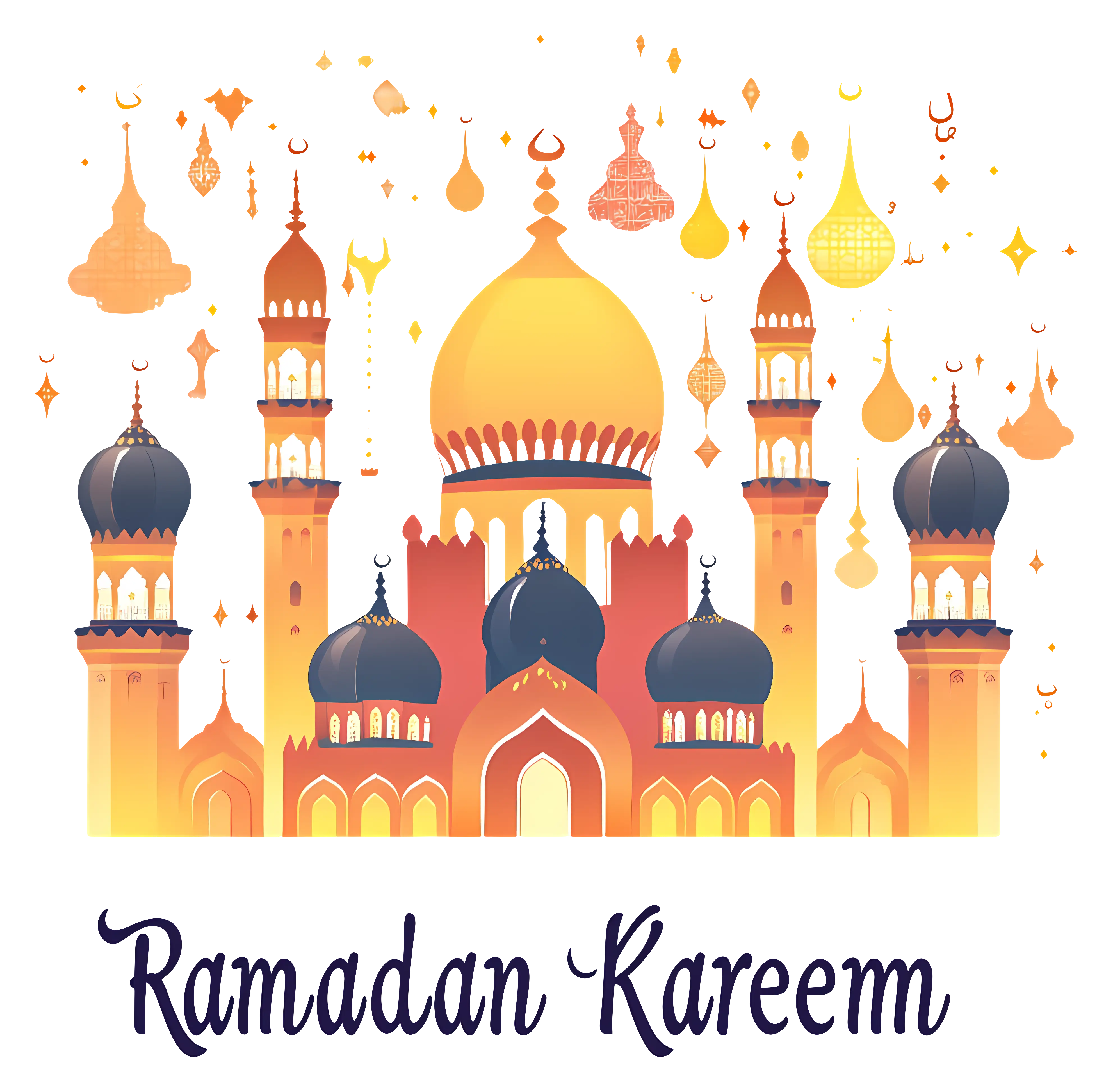 Mosque Illustration for Ramadan Kareem