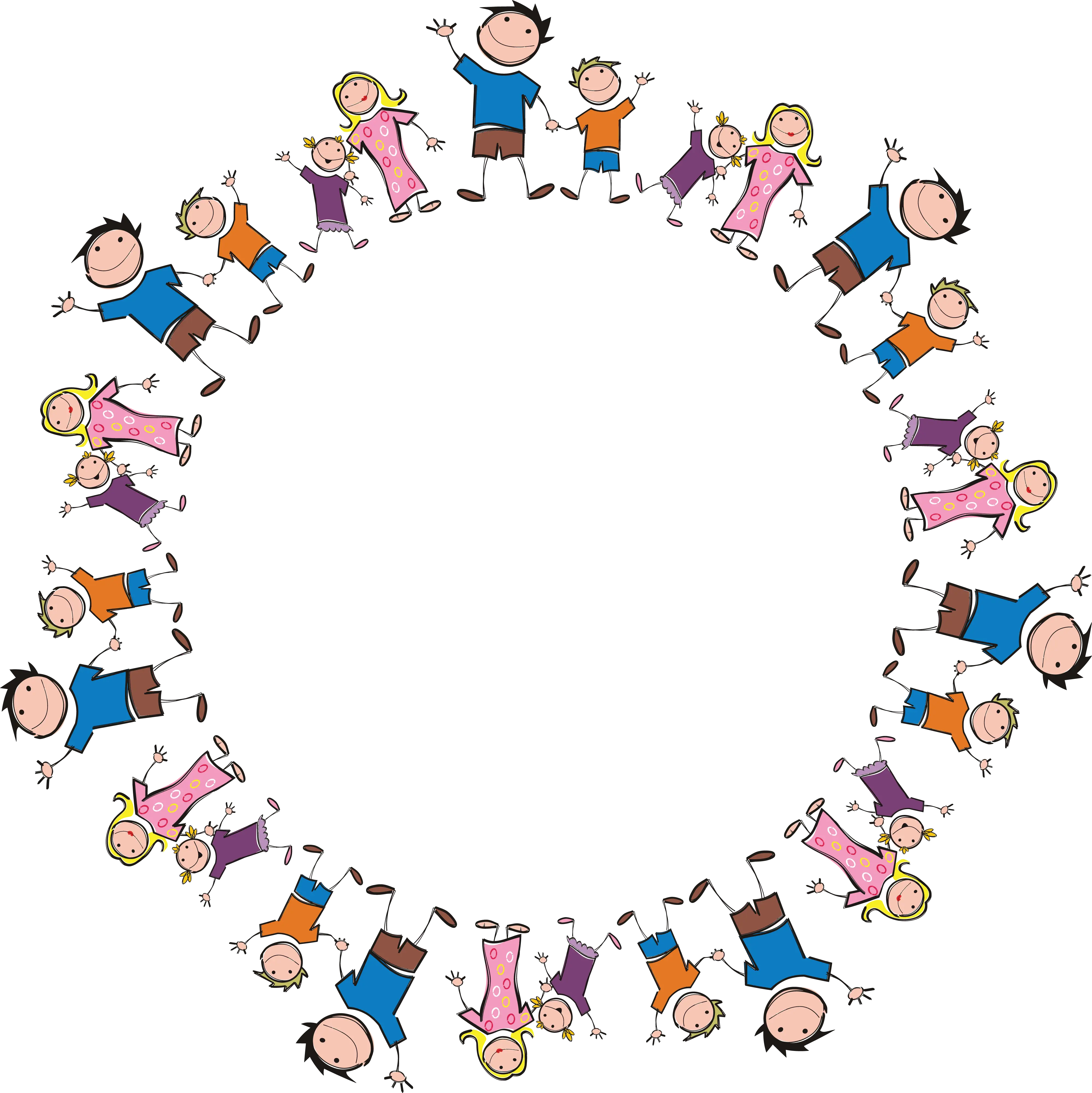Children in a Circle Illustration