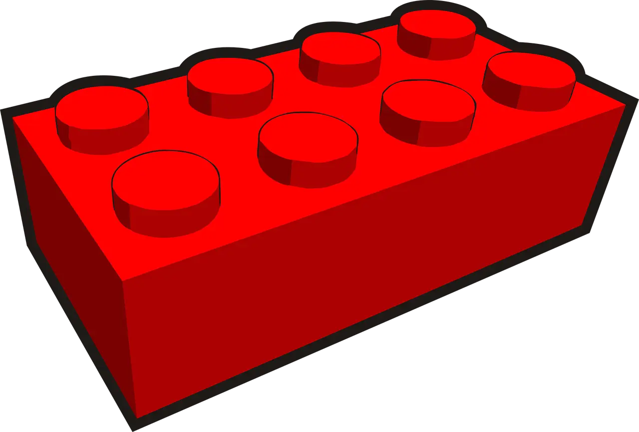 Red Building Block for Play and Creativity
