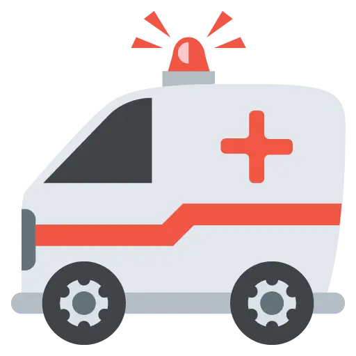 Cartoon Style Ambulance Icon with Siren