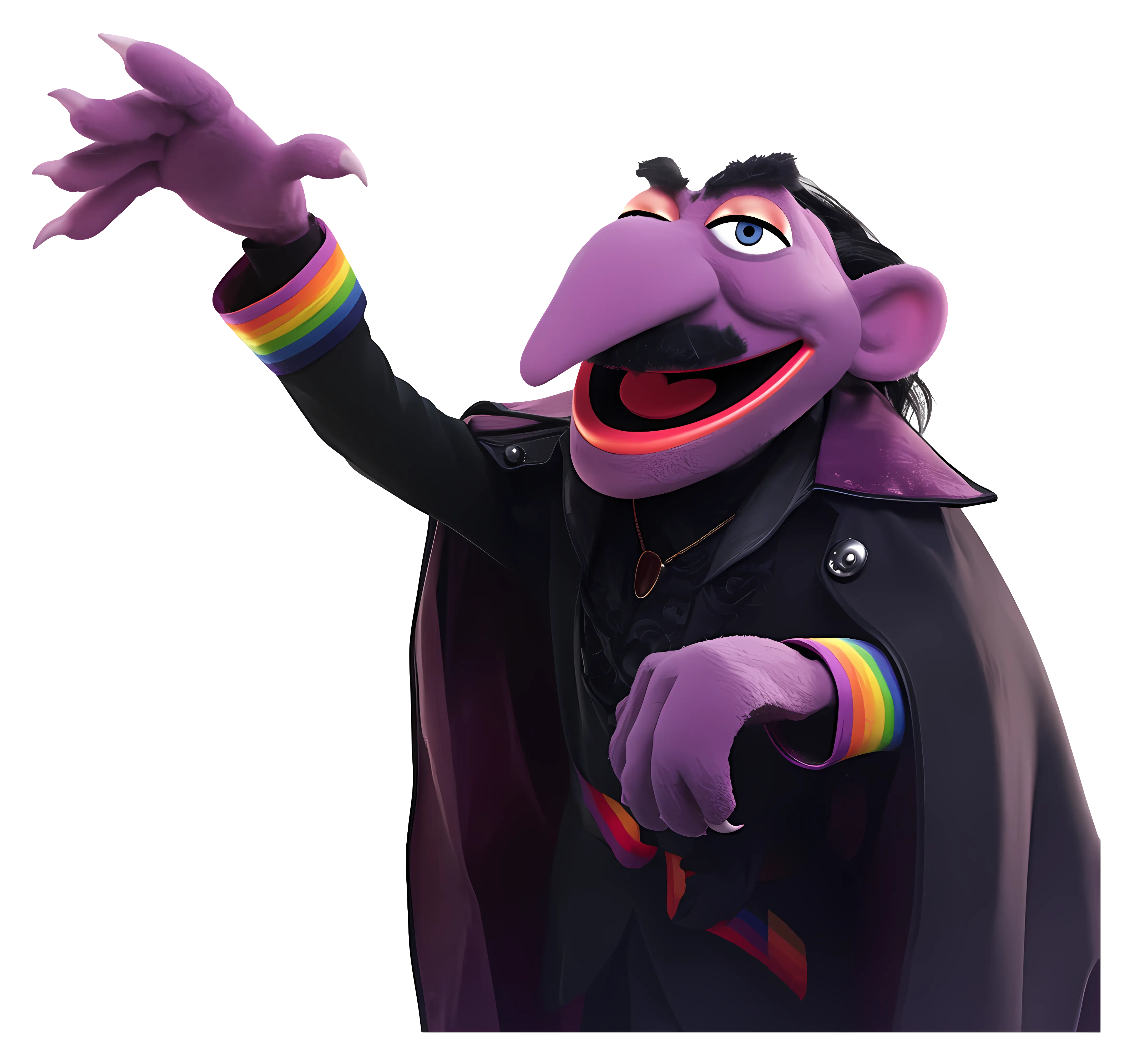 Purple Vampire Puppet Character Illustration