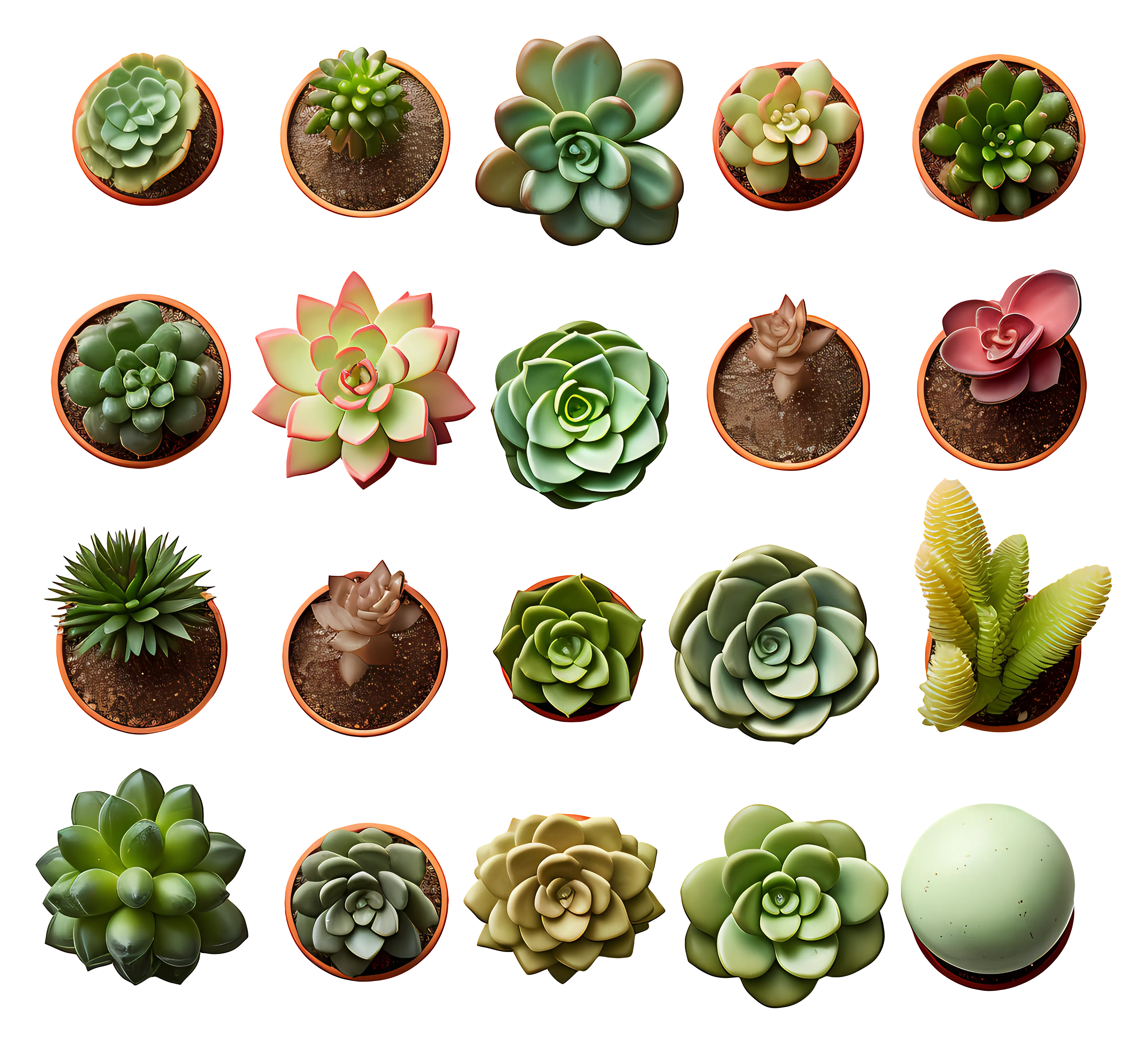Beautiful Potted Succulents Collection