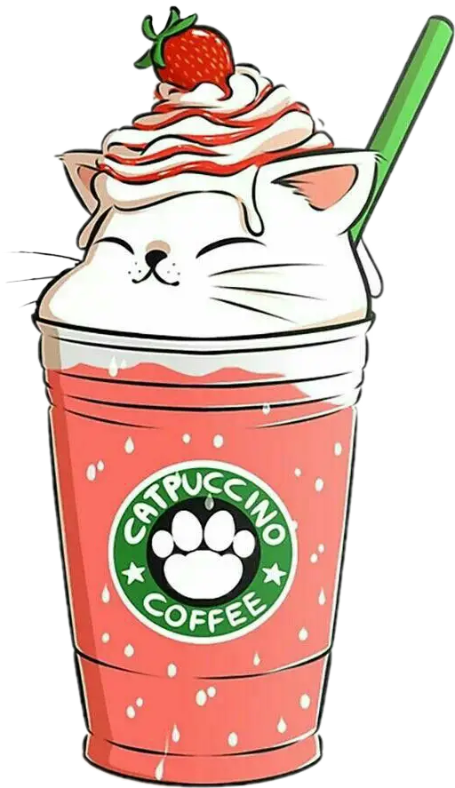 Catpuccino Coffee with Strawberry