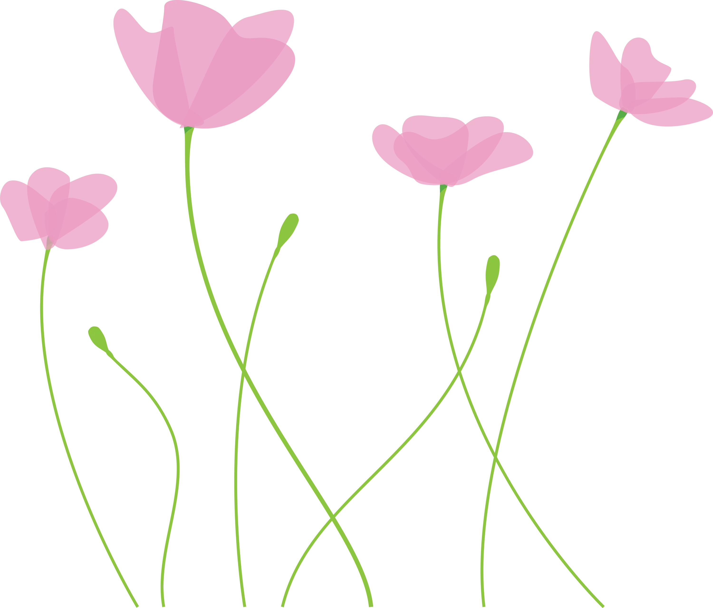 Pink Floral Group Illustration