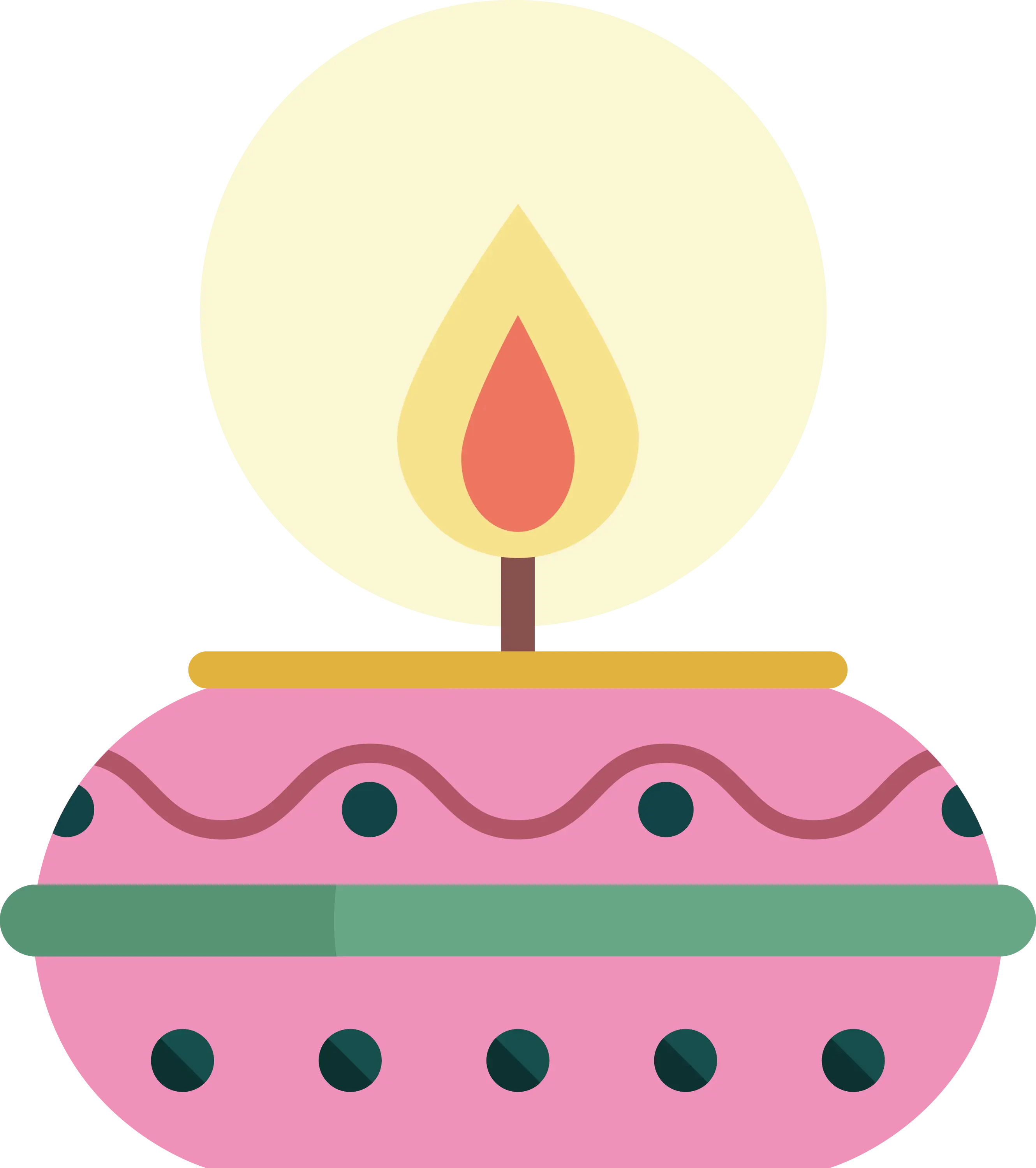 Pink Decorative Candle Illustration