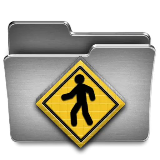 Metal Folder with Pedestrian Sign