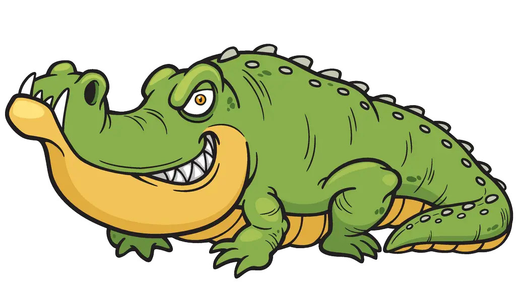 Smiling Cartoon Crocodile Illustration
