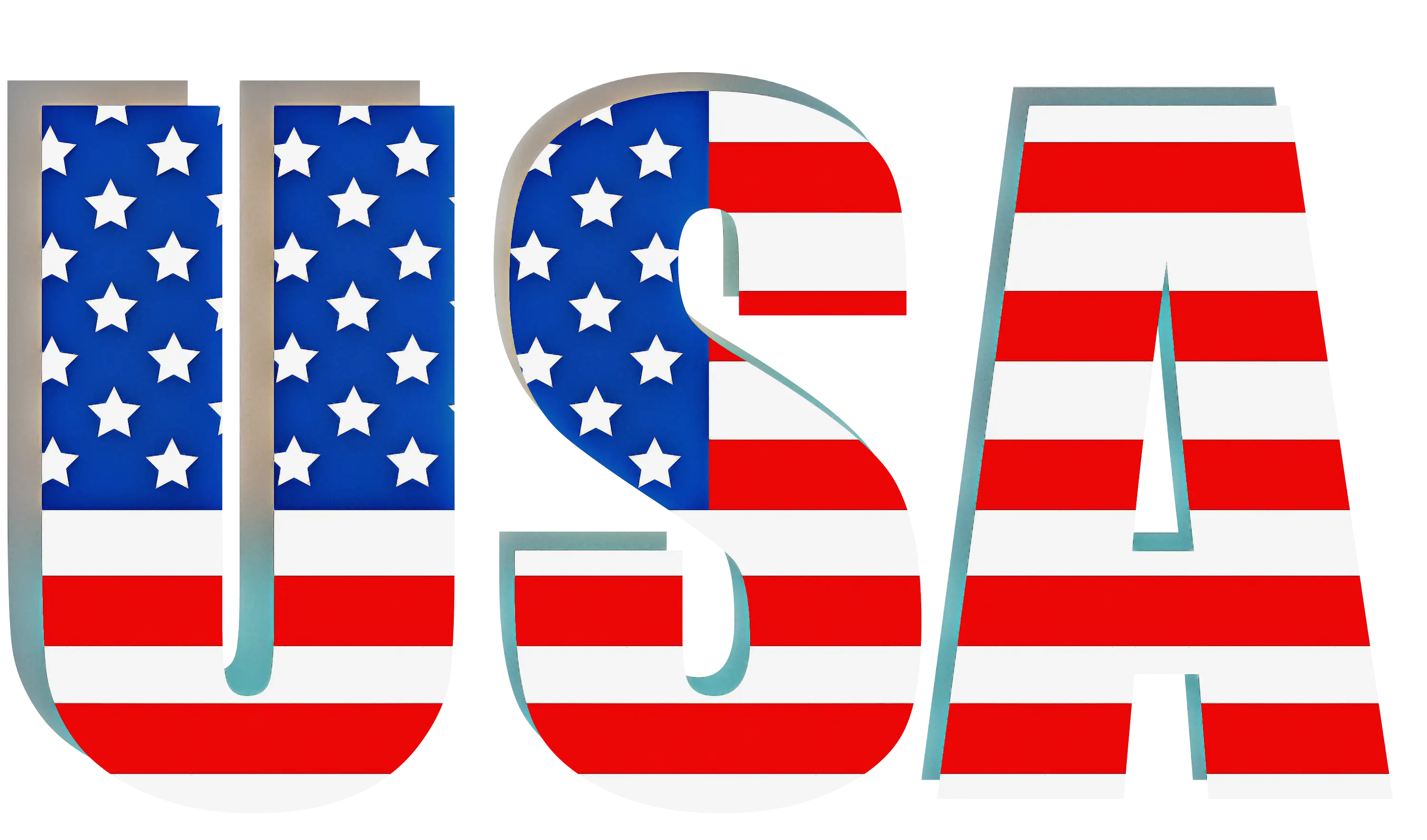 USA Text with Stars and Stripes