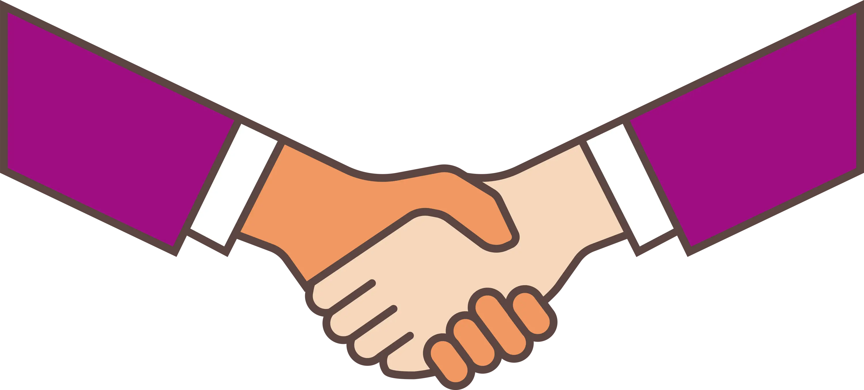 Handshake with Purple Sleeves Illustration
